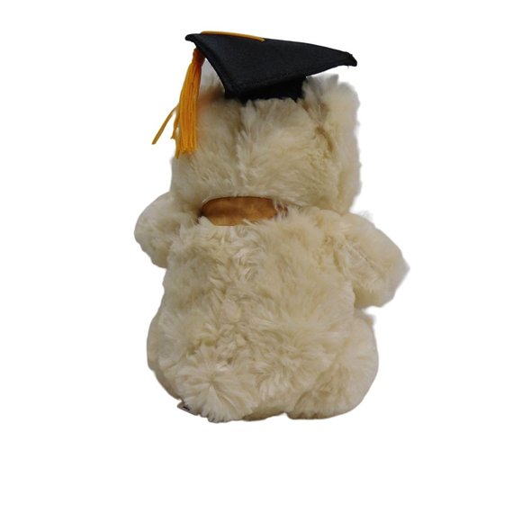 Mai-Toi Bear Graduate School Congratulations Plush 10" Cream Color Bow Diploma - Picture 5 of 7
